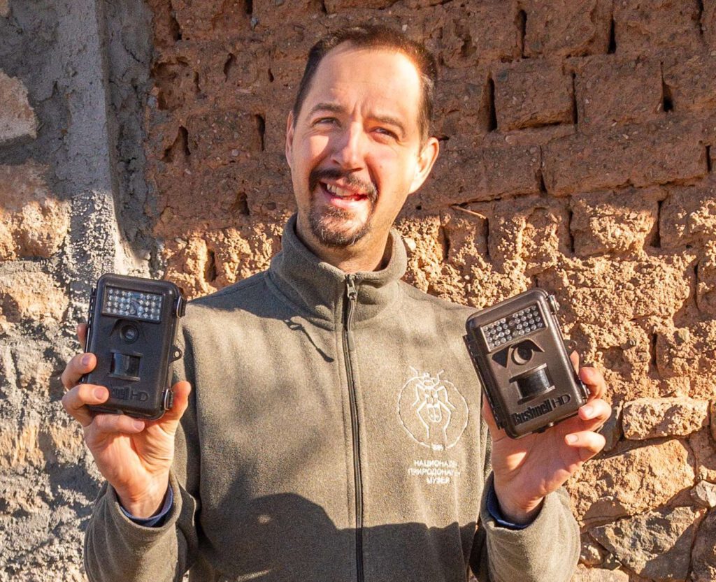 Nedko Nedyalkov with wildlife cameras - crop