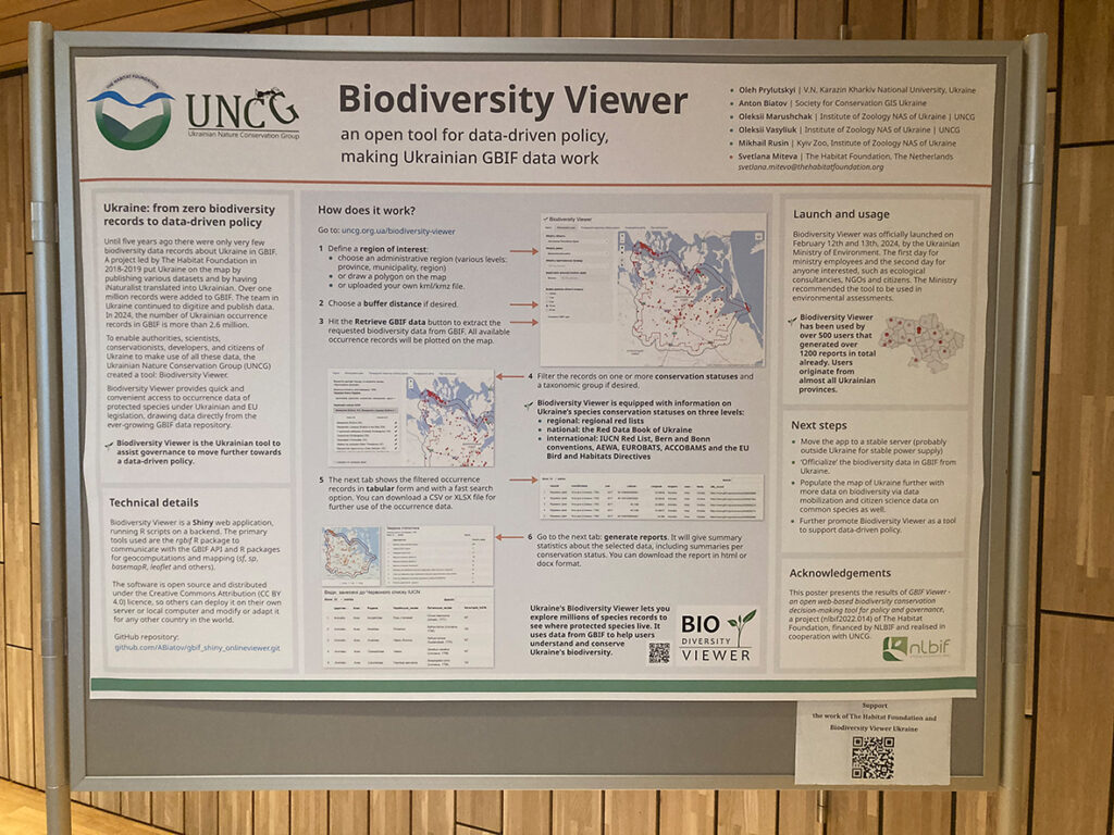 Poster Biodiversity Viewer Ukraine during Empowering Biodiversity Research III (Photo: Dennis Wansink)