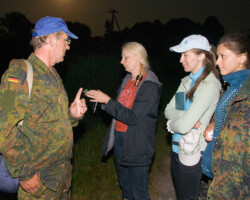 Participants of the workshop 'Bat research and conservation in Belarus' learn to use a bat detector (Photo: Dennis Wansink)